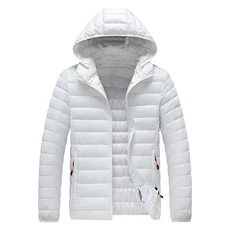 8XL 플러스 사이즈 코튼 패딩 남성 슬림핏 경량 겨울용 재킷: 후드 멀티 컬러 스트라이프 스타일, 08 XXL, 01 빠른, 01 White