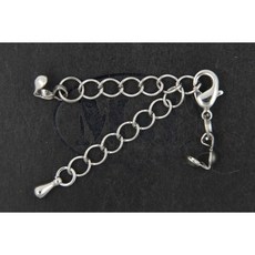 沐錦飾品材料DIY項鏈頭扣組合 10MM銅龍蝦扣 延長鏈 勾耳銅雙凸, 1個, (代白)20入/瓶