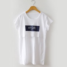 마이걸 덮개형 수유티 반팔 면 수유복 임산부 44~77