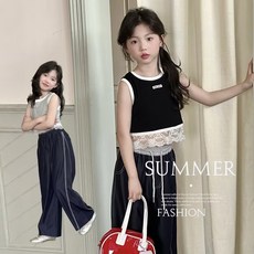 賣場優選童裝 女童短袖 女童背心外穿夏季2025新款洋氣大童女孩潮酷穿搭上衣兒童夏裝T恤