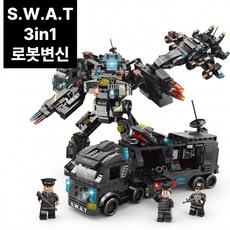 살랑말랑 호환블럭 3in1 로봇 특별경찰 블럭, 1개