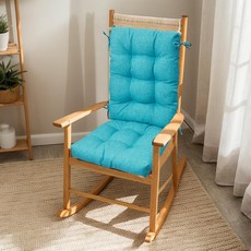 IN4 Care 흔들 의자 쿠션 실내 48.3 x 43.2cm(19 17인치) 의자용 방수 터프트 패드 야외 가구용 미끄럼 방지 쿠션 칠리 레드 플로럴108720, 아쿠아 블루