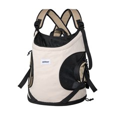 HiDREAM寵生幾何 前抱式托特寵物包 寵物外出包 寵物包 寵物提籠, 牛乳棕, 1個