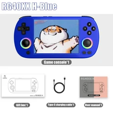 ANBERNIC RG40XX H RG 40XXH 레트로 휴대용 게임 콘솔 비디오 256G PSP 40 인치 IPS 스크린 Linux 시스템, 01 China Mainland, 01 128GB 8422 Games, 02 Blue