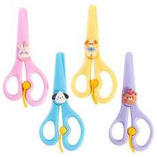일로라 유아용 플라스틱 안전가위 4종 세트, 혼합, 1세트