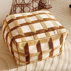 美拉德蒲團高級感輕奢現代簡約坐墩, 棕色錯位蒲團50x50x30cm(不17,單獨一個