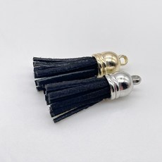 韓國絨流蘇 DIY手工飾品配件, 1個, 黑色鍍金【高品質】
