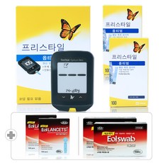 프리스타일 옵티엄 네오 당뇨 검사 혈당측정기 측험지 세트[혈당계+시험지 200매+침 200개+솜 200매], 1개