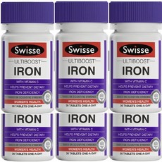 SWISSE ULTIBOOST IRON 스위스 호주 울티부스트 얼티부스트 아이언 철분 비타민C 20mg 30정 6팩, 6개