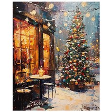 푸른소나무 DIY 명화 유화 그림 그리기 세트 40x50, C02-크리스마스 이브, 1개