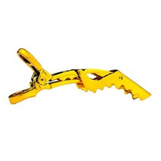 男士理髮鱷魚夾 剪髮分區燙染定位夾子 長嘴無痕夾 專用夾 金色, 1個, 2支裝金色鱷魚夾