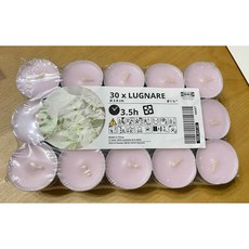 IKEA 香氛蠟燭 鋁殼香氛蠟燭, 1個, LUGNARE茉莉百合梨子,30顆 原裝封膜
