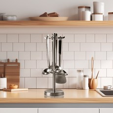 YISOKO 스텐304 조리도구걸이 회전 거치대, 1개, 실버