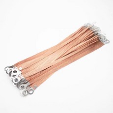 편조 케이블 쉴드 구리 본딩 플랫 배전함 접지 편조선 와이어 도어, 250mm M8 100개