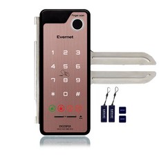 EVERNET 指紋識別鋼化玻璃數碼短門鎖EN320FGX+卡鑰匙4p, 自行安裝，EN320FGX（短型）