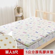 米夢家居 夢想家園 冬夏兩用馬來西亞進口100%天然乳膠床墊 5公分厚