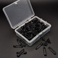 라벨 옷핀 의류용 옷핀 헹거옷핀 안전핀 150개입, 1개, 흑코팅(+보관케이스)