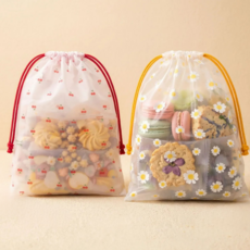 에코모스티 구디백 포장봉투 소형 어린이집 생일, 30개, 체리+데이지