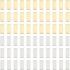 201 스테인리스 직사각형 펜던트 세트 믹스 컬러 1세트 100개 목걸이 팔찌 귀걸이 주얼리 보석 DIY