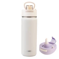 텀무드 텀블러 보온병 보냉 빨대 스텐, 1개, 600ml, 바닐라화이트