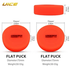 2pcs 아이스 하키 퍽 롤러 로드 75/65mm 라운드 없음 볼 스트리트 훈련 스포츠 용품, 02 2 flat