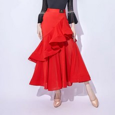 롱스커트 볼룸 댄스 모던 스커트 자이브 치마 프릴 탱고 왈츠 스윙 의상 JoYouth