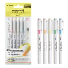 파이롯트 KIRE-NA 형광펜 5색 세트, 1개, 키레나 5C 베이직
