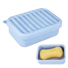 SQUARE 스퀘어 TRAVEL 트래블 Soap CASE 케이스 Bar HOLDER 홀더 for Dr Squatch SilicON 온e 케이스 Saver PorTAB 탭l, Rectangular, Light Blue