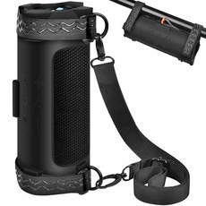 ANKHOH Jbl Flip 7 휴대용 방수 낙하 방지 블루투스 스피커용 케이스 무선 여행용 실리콘 젤 커버 부드러운 피부 자전거 고정 스트랩 및 어깨끈 포함 (블랙) 69