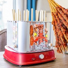 자동 회전 꼬치가 있는 1750W 전기 BBQ 케밥 그릴 - 360° 로스팅 스마트 온도 및 타이머 제어 기능을 갖춘 무연 수직 오븐으로 야외 피크닉 캠핑에 적합합니다., 자동 회전 꼬치가 있는 1750W 전기 BBQ 케밥 그