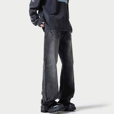 經典牛仔寬褲闊腿褲大尺碼男褲直筒褲牛仔寬褲涼感牛仔褲直筒褲工作褲牛仔褲男涼感褲垂感顯高褲日常百搭透氣排汗長褲寬鬆耐磨抗皺