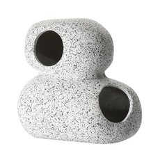 Chilland 수족관 오브제 장식 쉼터 둥근 바람 세라믹 은신처 수족관 열대어 작은, 1개