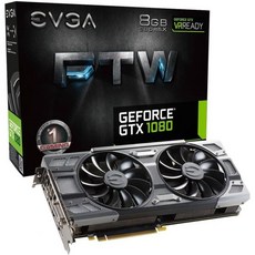 EVGA 지포스 GTX 1080 FTW 게이밍 ACX 3.0 8GB GDDR5X RGB LED 10CM 팬 10전력단계 이중 BIOS DX12 OSD 지원 PXOC 그래픽 카드