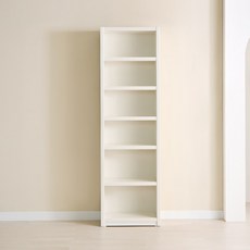 집무드 포이즈 서재 거실 36T 일반형 슬림 6단 높은 책장 600, 크림화이트