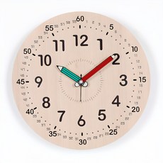 HARU A HOME LW2002 錶盤數字教學用時鐘學習 靜音壁鐘, 混合色