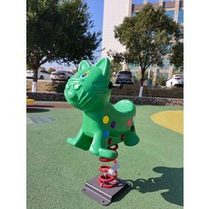 놀이터 스프링 목마 공원 동물 흔들말 시소 야외 흔들의자, 1개, 고양이