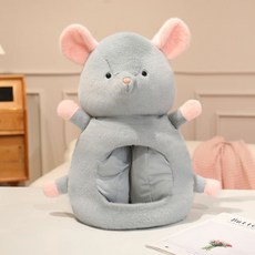 搞怪仿真老鼠保暖裝扮頭套 玩偶演出道具, 1個, 灰色 50*45cm 0.45kg