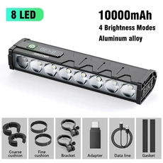 VASTFIRE 자전거 라이트 전면 25500 루멘 자전거 라이트 10000mAh 방수 손전등 USB 충전 MTB 도로 사이클링, 01 2000-3000 루멘, 01 >8000mAh, 03 8LED