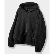 디미트리 블랙 DIMITRI BLACK 2WAY FAUX 스웨이드 후드 집업_블랙 DBE7TH04BK 338332