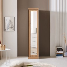 솜씨방가구 E0 로즈키높이 400 거울틈새옷장(이단봉형), 내추럴