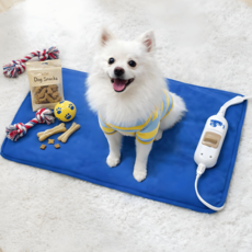 【LP樂寶】寵物三段式控溫保暖電毯 幼犬幼貓保溫睡墊 遠紅外線電暖毯, 1個, 藍色