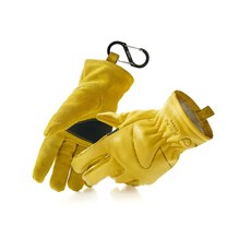 野道家 日本ZEN 焚火牛皮真皮手套 焚火手套 露營烤肉耐磨防燙手套, 1個