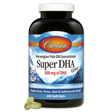 Carlson 挪威濃縮魚油超級DHA 500mg軟膠囊, 1個, 240 件