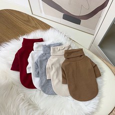 디자인사노 강아지옷 기모홀릭 폴라 티셔츠, 브라운, 1개