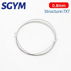304 스테인리스 스틸 와이어 로프 부드러운 낚시 리프팅 케이블 빨랫줄 직경 0.6mm 100m, 10 0.8mm, 01 100M