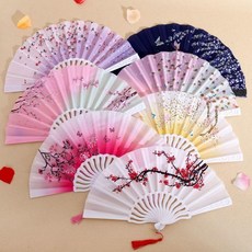 清古典印染扇子 摺疊中國風日用扇, 1個, 龍骨梅花扇,20把