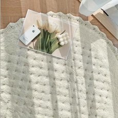 아트박스/더프리그 엘린 엠보싱 순면 원형 러그 90R - 2color