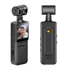 해브유 고화질 초소형 액션캠 180도 회전렌즈 브이로그카메라 바디캠 자전거 오토바이블랙박스, 바디캠+SD카드64GB