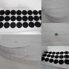 自粘背膠圓形粘扣帶 魔鬼氈 公母扣 直徑25mm, 1個, 15粒黑色勾面
