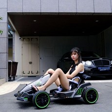 고카트 전동웨건 경주 4륜 스쿠터 사륜 레이싱, 프리사이즈, 1개, 그레이+12V 12V